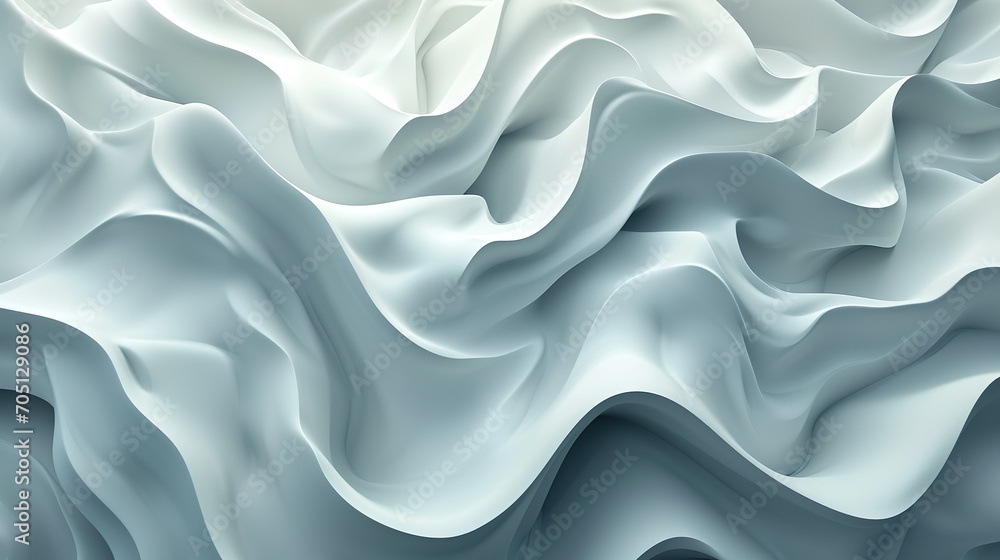 Obraz premium Fondo abstracto 3d con ondas en tonos blancos. Generado por Ia.