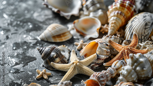 seashells and starfish photo
