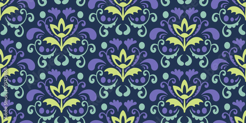 Floral seamless pattern. Damask print background