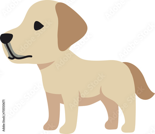 Cartoon character side view labrador retriever dog for design.