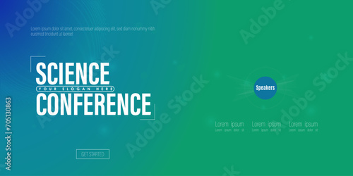 Science and Tech conference simple template invitation. Geometric magazine conference or poster business meeting design banner. template collection for seminar invitations, digital business promotion