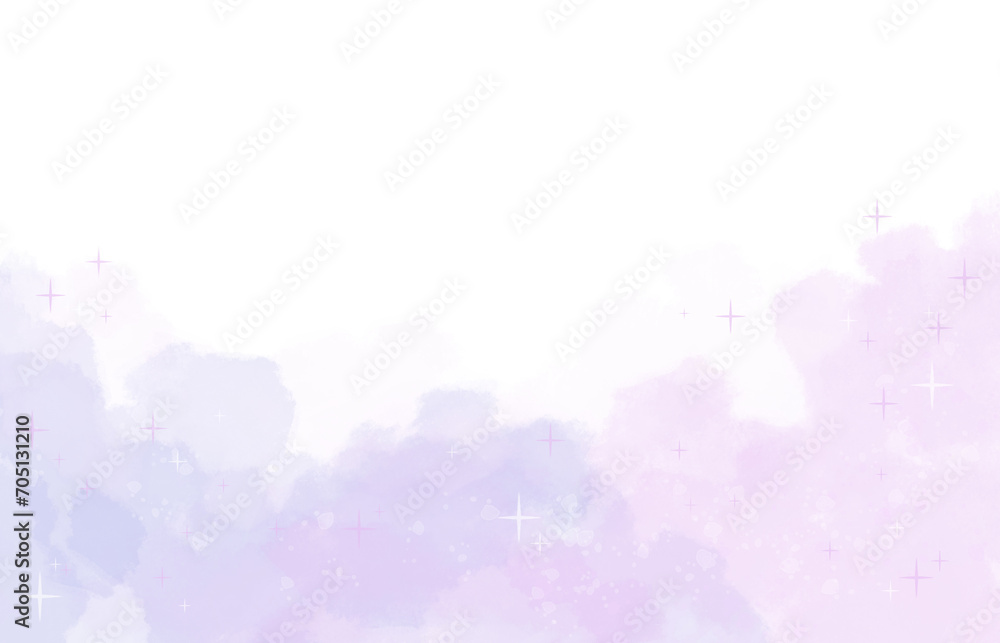 Pastel purple and pink watercolor with sparkle abstract background wallpaper frame for birthday baby shower
