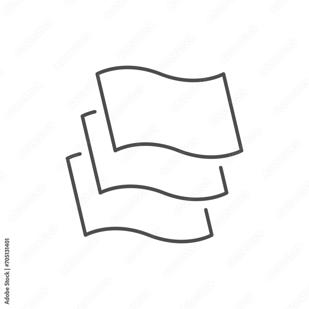 Layered material line outline icon Layered material line outline icon