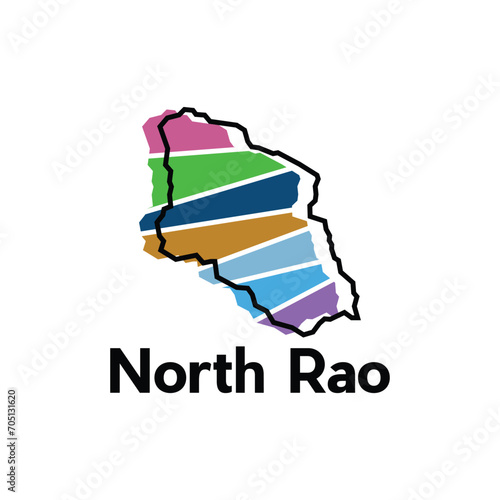 North Rao map. vector map of Indonesia Country colorful design, suitable for your company