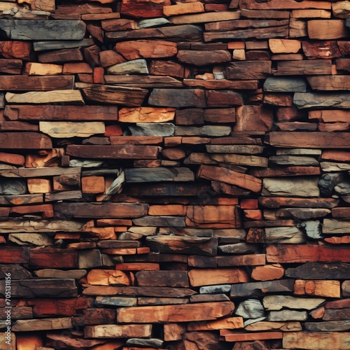 Rustic Brown Stone Wall Seamless Pattern for Background  Wallpaper  and Textile Design