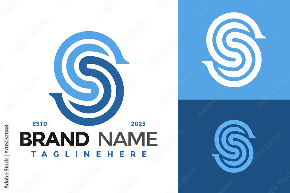 Letter S Lines Monogram Logo design vector symbol icon illustration Letter S Lines Monogram Logo design vector symbol icon illustration