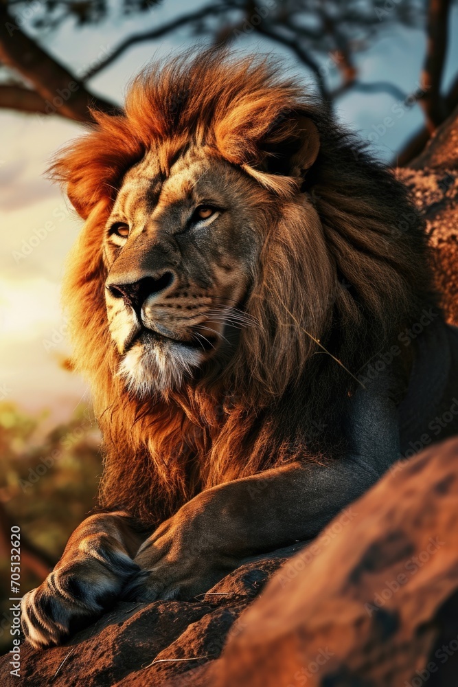wallpaper of lion face with mountains, in the style of motion blur panorama wallpaper of lion face with mountains, in the style of motion blur panorama