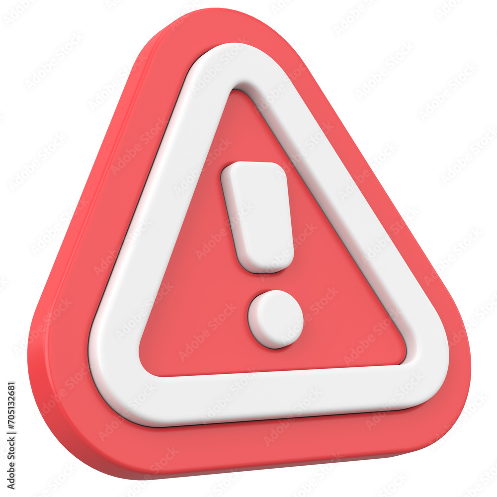 Warning sign. Exclamation mark. 3D illustration. Warning sign. Exclamation mark. 3D illustration.