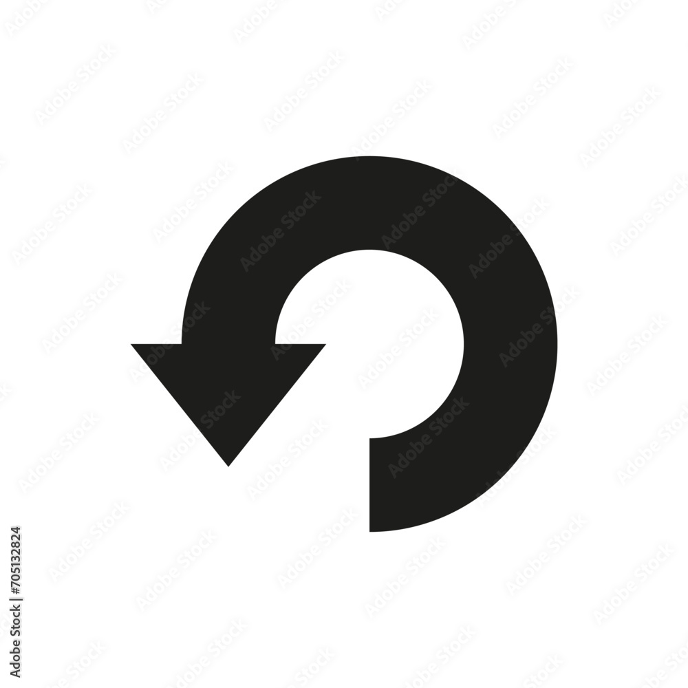 Wide bold semi circle arrow. Vector illustration. Semicircular rounded curved one-sided arrow. Wide bold semi circle arrow. Vector illustration. Semicircular rounded curved one-sided arrow.