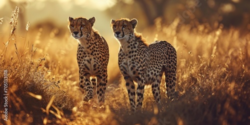 A cheetah mob refers to a group of cheetahs, typically a mother with her cubs, as cheetahs are generally solitary animals photo