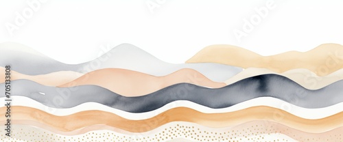 Abstract gold and black wavy watercolor background
