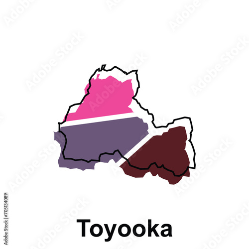 Map City of Toyooka design illustration, vector symbol, sign, outline, World Map International vector template on white background photo