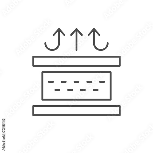 Protective layered material line icon
