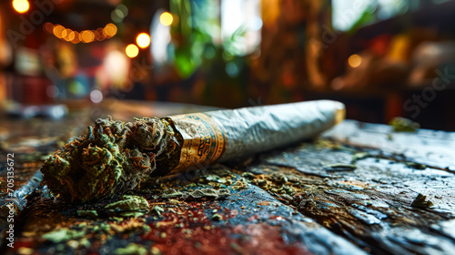 Roll your own cannabis cigarette, medicinal marijuana. A stock photo illustrating the natural elements and therapeutic aspects of cannabis use