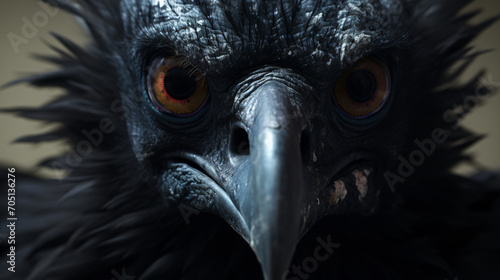 Black Vulture Coragyps atratus close up photo