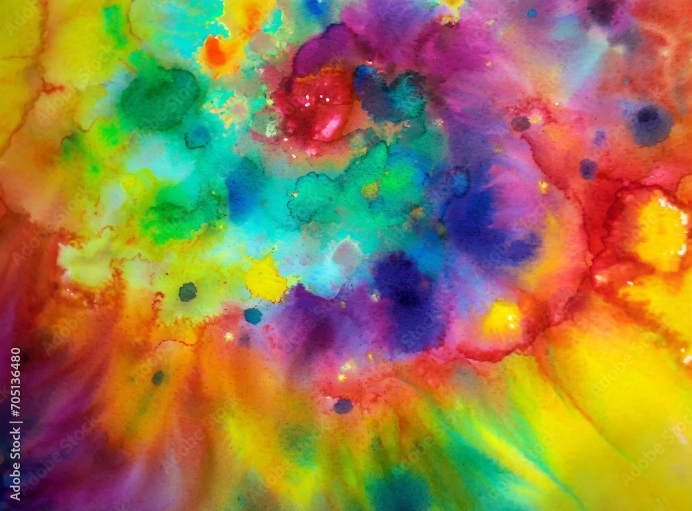 Multicolored psychedelic watercolor background