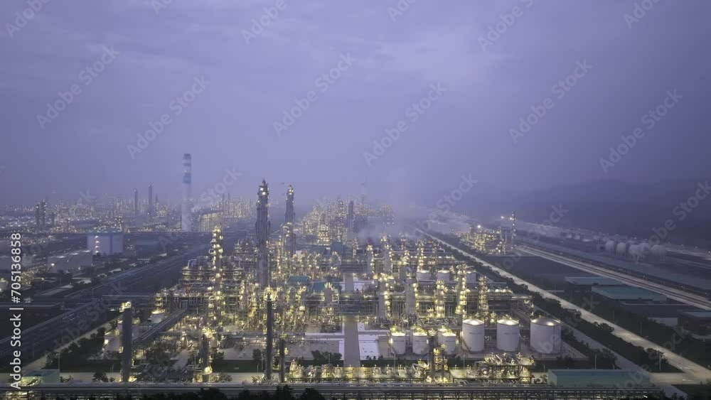 petrochemical plant in evening petrochemical plant in evening