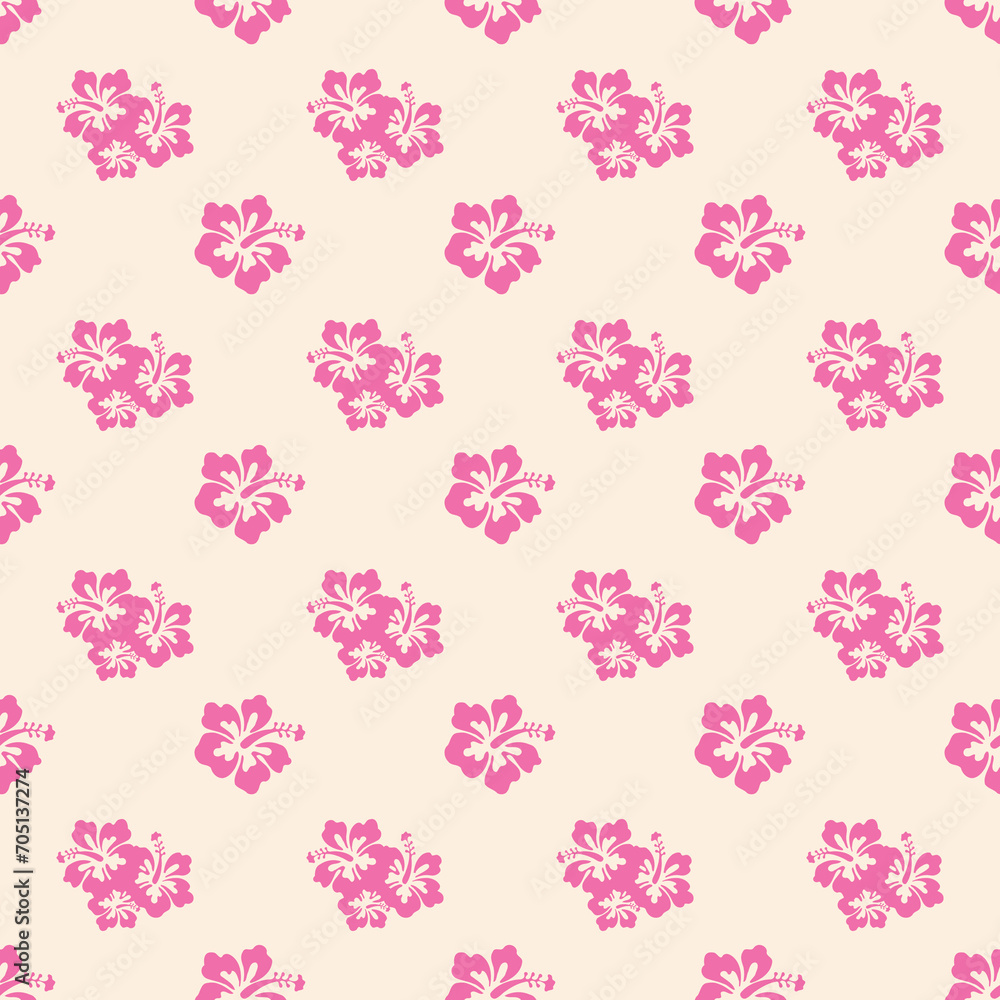 Pink Hawaiian Flowers Aloha Seamless Background Pattern Pink Hawaiian Flowers Aloha Seamless Background Pattern