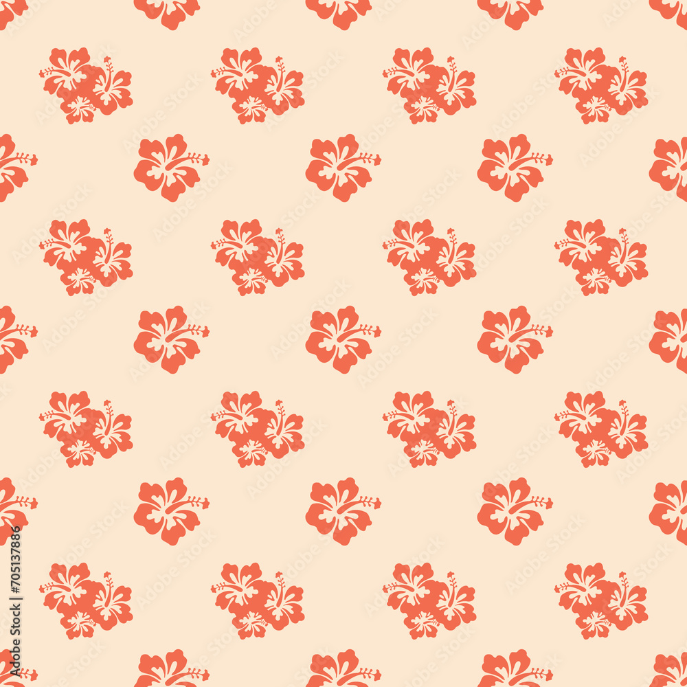 Coral Hawaiian Flowers Aloha Seamless Background Pattern Coral Hawaiian Flowers Aloha Seamless Background Pattern
