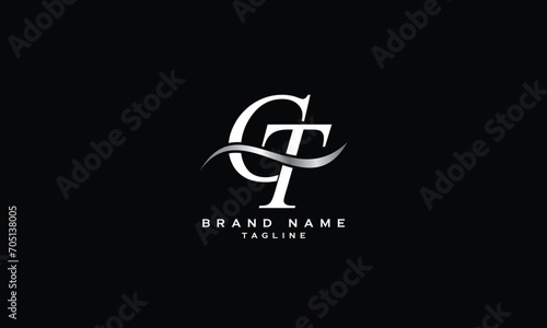 CT, TC, Abstract initial monogram letter alphabet logo design