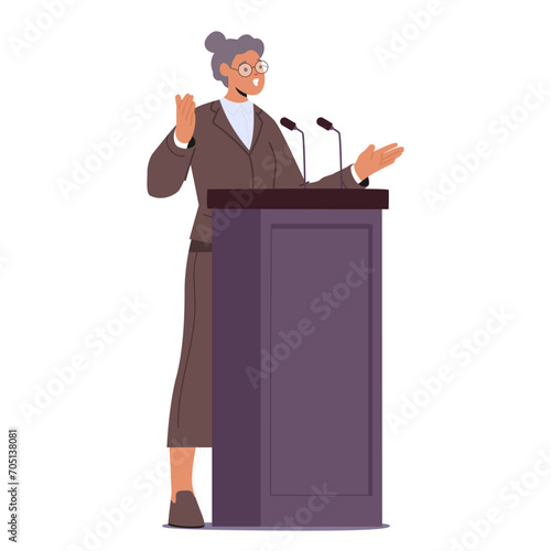 Woman Orator Passionately Articulates Ideas, Captivates Audiences With Eloquence, And Empowers Through Communication