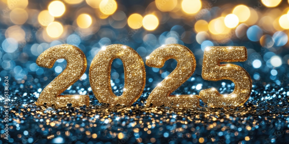 Happy New Year 2025. Text number 2025 Happy New Year 2025. Text number 2025