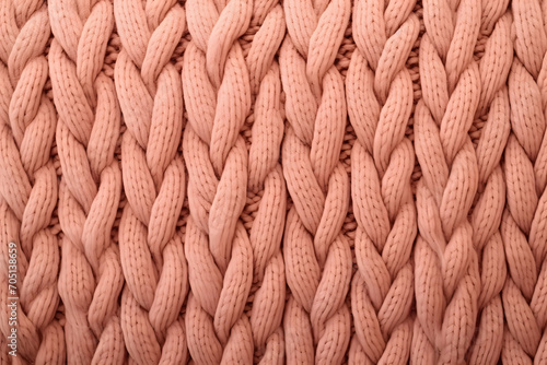 beautiful Peach Fuzz knitted braid pattern of light brown wool yarn, knitted texture, concept warm things for cold weather, knitting hobby, needlework, fashion clothes, Frankfurt