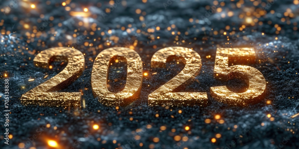 Happy New Year 2025. Text number 2025 Happy New Year 2025. Text number 2025