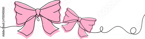 bow line art style , pink bow vector eps 10