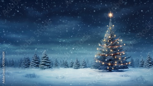 christmas tree in snow © faiz