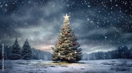 christmas tree with snow © faiz