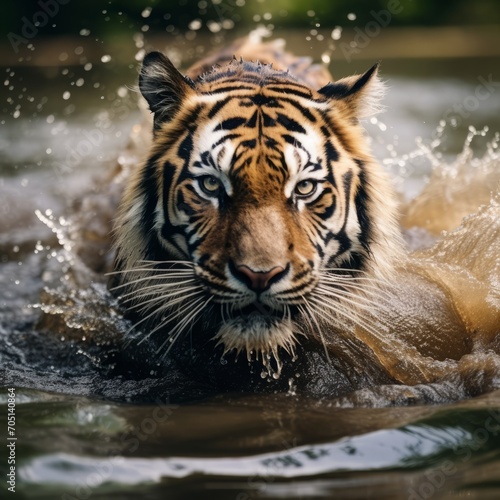 Tiger Takeover: A Swim of Strength and Elegance