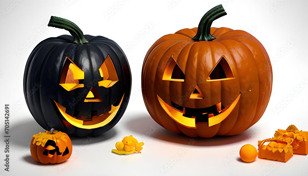 Fototapeta premium halloween pumpkin isolated on white