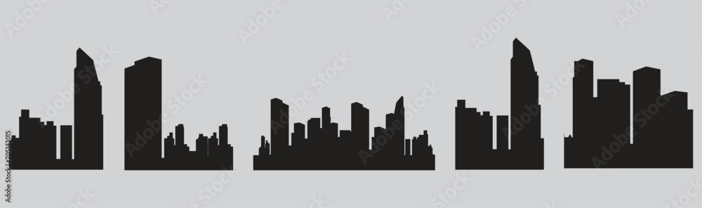 Buildings and City black icon vector illustration

