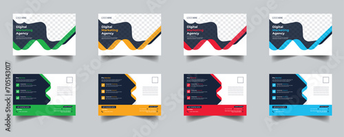Modern Creative Corporate Post Card Template, Vector Template for Opening Invitation Editable, Professional Business Postcard Design, Event Card Design, Invitation Design, Direct Mail EDDM Template