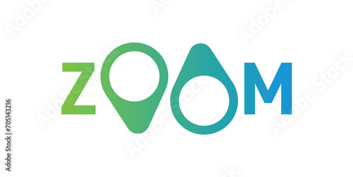 green-blue zoom logo on white background