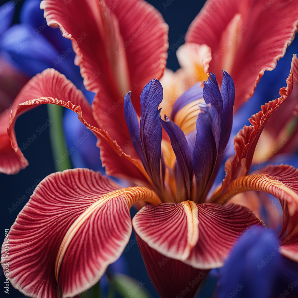 Iris flower in focus macro photography close up Iris flower in focus macro photography close up