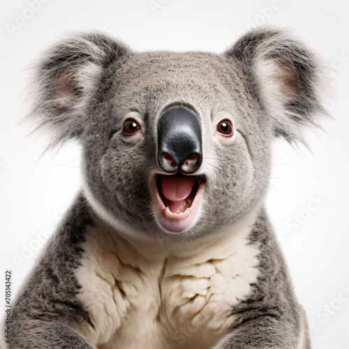 Koala  Portraite of Happy surprised funny Animal head peeking Pixar Style 3D render Illustration