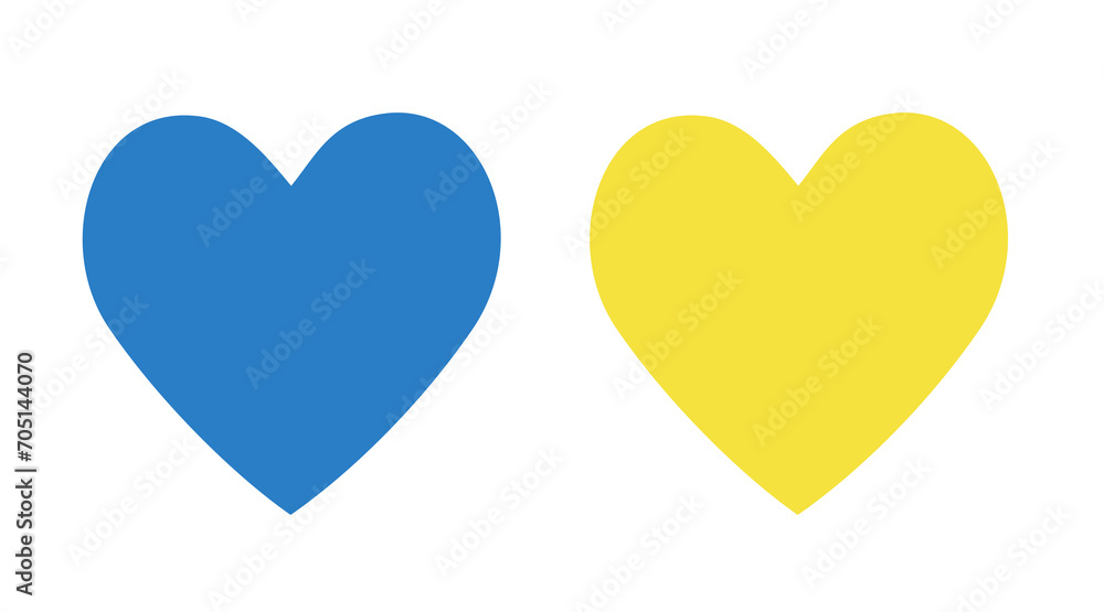 Blue and yellow heart emoji isolated on white background. Emoticons symbol modern, simple, printed on paper. icon for website design