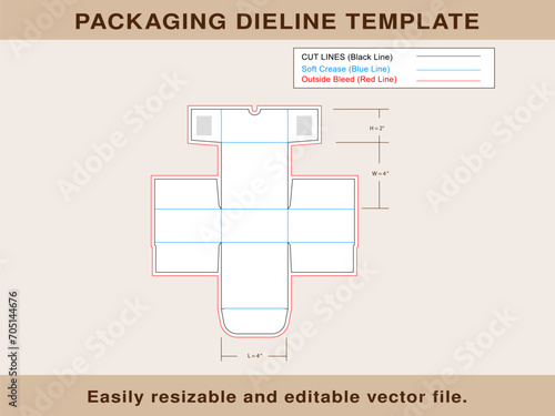 Indestructo tuck end Box Die line Template