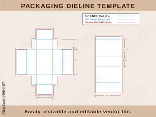 Sleeve match box style Jewellery Box dieline template