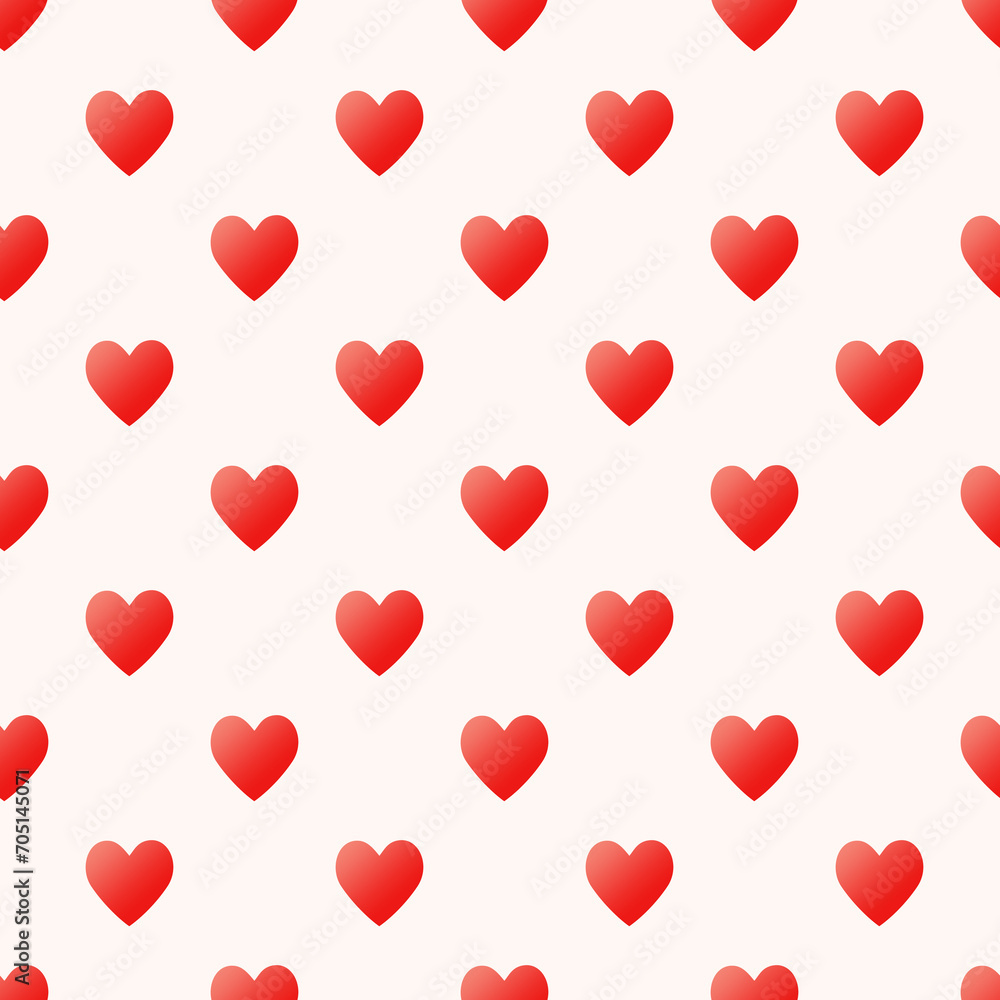 Valentine pattern seamless heart shape red colors background.