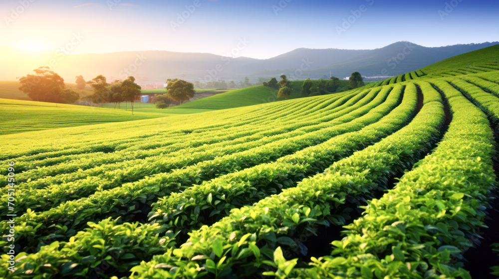 Green tea agriculture field
