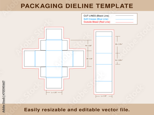 Match Box dieline template that is ready for Crafts