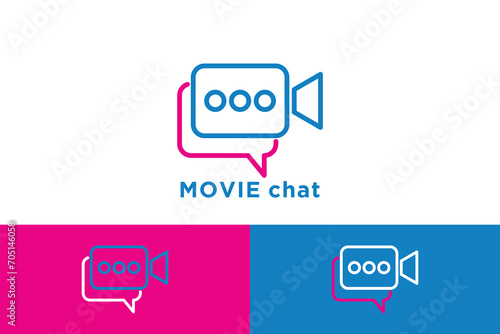 chat logo design with movie concept