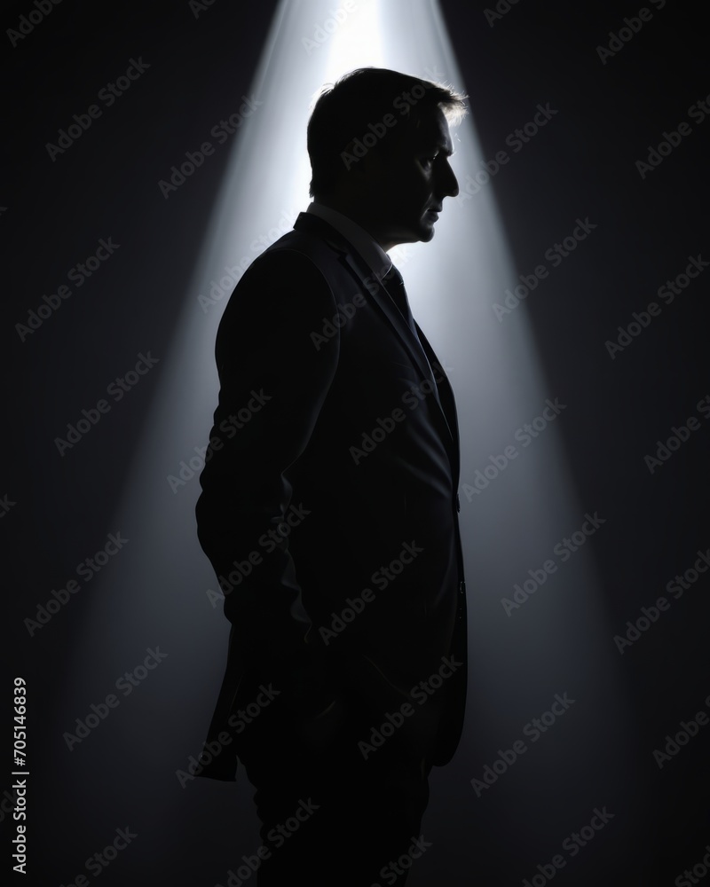 Silhouette of a Man in Contemplation Silhouette of a Man in Contemplation