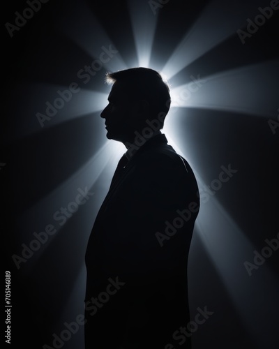 Silhouette of a Man in Contemplation
