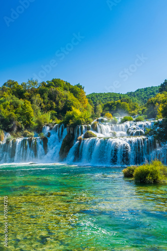 Fototapeta Naklejka Na Ścianę i Meble -  Amazing waterfall Skradinski Buk in Krka national park in Croatia