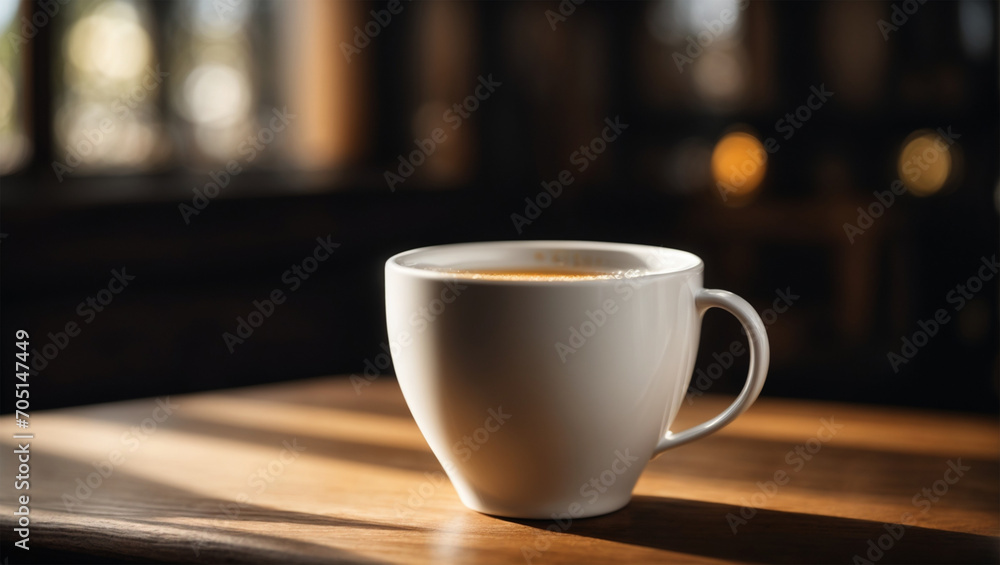 white porcelain cup on wooden table