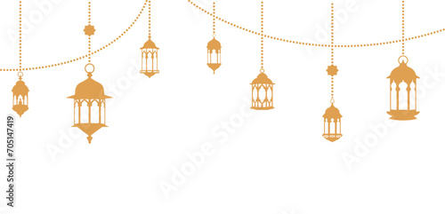 gold background of arabic lantern. simple minimalist backdrop. free spacefor text.